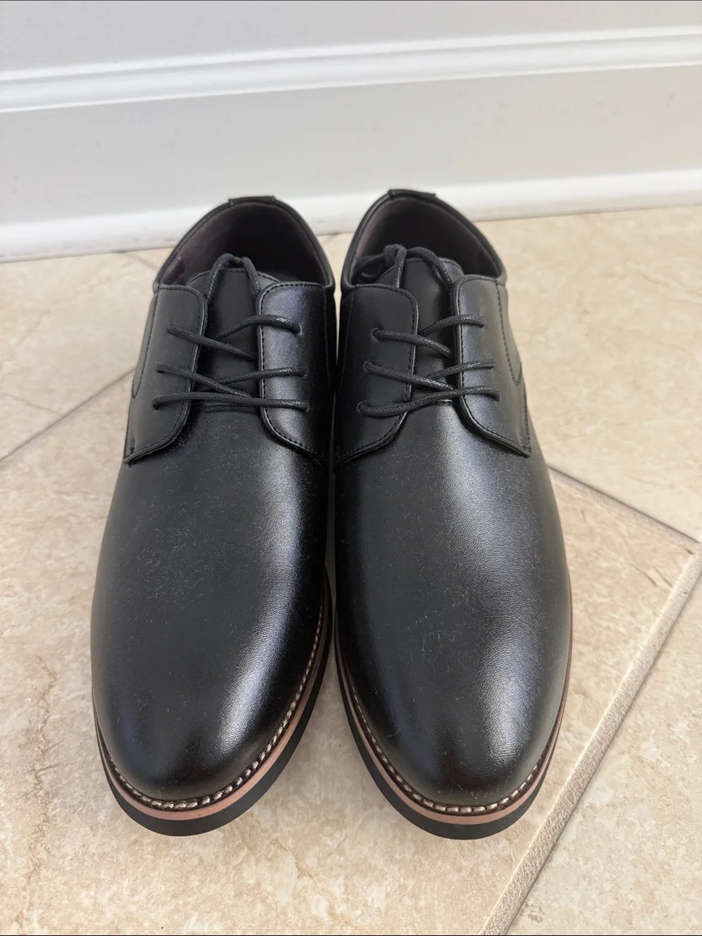 Men's Black Derby Dress Shoes - Classic Lace-Up Comfort